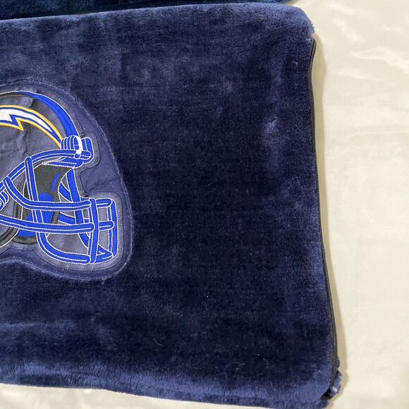 2 NFL San Diego Chargers Fleece Plush Pillowcases Covers Thick Heavy 18X28” - Picture 7 of 15